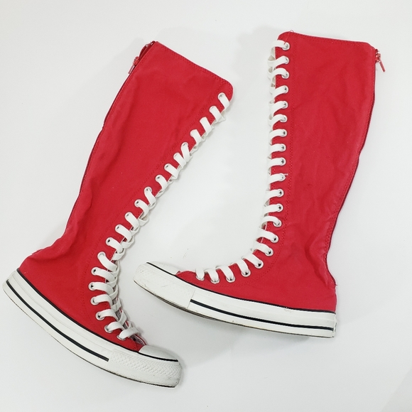 CONVERSE CT All Star Knee High Red Sz 7 - Picture 2 of 4